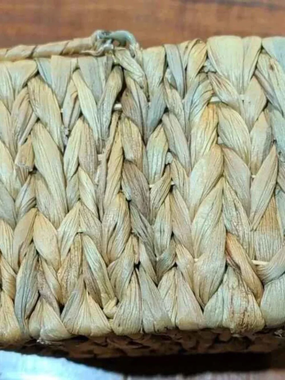 Hand-Woven Wicker Silverware Organizer Water Hyacinth Cutlery Holder Countertop